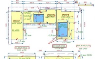 CAD Zeichnung der Granit Arbeitsplatten und Rückwände Cielo White