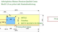 CAD Zeichnung der Marmor Arbeitsplatte