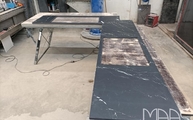 Produktion - Elegant Black Marazzi Arbeitsplatten mit Ausschnitten