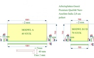 CAD Zeichnung der 40+70 Granit Arbeitsplatten mit 4 cm Gehrung