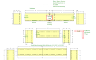 CAD Zeichnung der vier Arbeitsplatten und sechs Seitenwangen aus Marmor