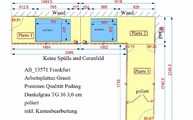 Die Skizze der Granit Arbeitsplatten 