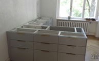 Vermessung der ausgerichteten Küchenelemente für Marmor Arbeitsplatten in Freiburg im Breisgau