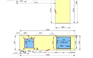 CAD Zeichnung der drei Arbeitsplatten aus Dekton