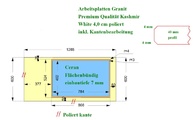 CAD Zeichnung der Granit Arbeitsplatte mit Ausschnitt