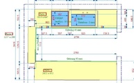 Zeichnung der Silestone Marengo Arbeitsplatten und Fensterbank