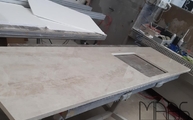Produktion - Dekton Arbeitsplatte Arga mit Ausschnitt