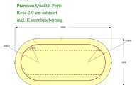CAD Zeichnung der ovalen Tischplatte aus Granit