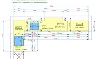 CAD Zeichnung der L-Küche mit Marmor Arbeitsplatten