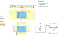 CAD Zeichnung des Dekton Waschtischs