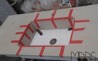 Produktion - Dekton Waschtisch Danae mit Waschbecken