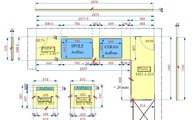 CAD Zeichnung der Granit Arbeitsplatten und Sockelleisten