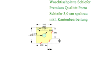 CAD Zeichnung der Schiefer Waschtischplatte