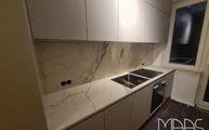 Montage in Hamburg der Statuario Marazzi Arbeitsplatten und Rückwände
