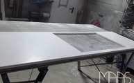 Produktion -  4600 Royal Snow Caesarstone Arbeitsplatte mit Ausschnitt