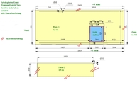 CAD Zeichnung der Kücheninsel und Sideboards