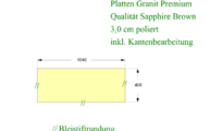 CAD Zeichnung der Platte aus Granit