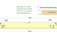 CAD Zeichnung der CTX - Basic Keramik Rückwand