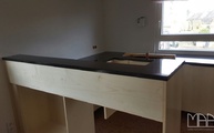 Montage der Granit Nero Assoluto India Arbeitsplatten in Heilbronn