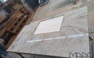 Produktion - Taj Mahal Granit Arbeitsplatte mit Ausschnitt