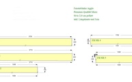 CAD Zeichnung der fünf  Agglo Fensterbänke 