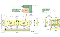 CAD Zeichnung der zwei Waschtische