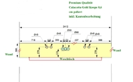 CAD Zeichnung der Rückwand hinter dem Waschtisch