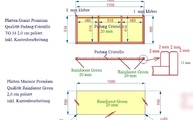 CAD Zeichnung der Marmorplatten und der Granitplatte