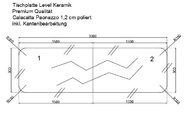 CAD Zeichnung der zwei Level Keramik Tischplatten