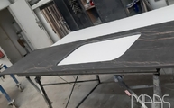 Produktion - Laurent Dekton Arbeitsplatte mit Ausschnitt