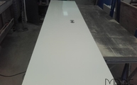 Produktion - Absolute Blanc Compac Rückwand