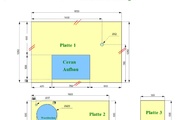 CAD Zeichnung der drei Granitplatten