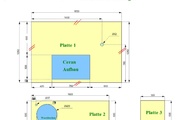 CAD Zeichnung der drei Granitplatten