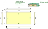 CAD Zeichnung der Apavisa Tischplatte und Schürzen