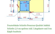 Zeichnung der Silestone Arbeitsplatte und der Schiefer Fensterbank