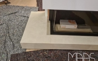 Kamin in Jülich mit Chianca di Ostuni Infinity Keramik Abdeckplatten