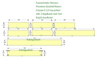 CAD Zeichnung Bianco Carrara C Marmor Fensterbänke 