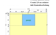 CAD Zeichnung der Kücheninselplatte