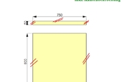 CAD Zeichnung der Granit Tischplatte und Wischleiste