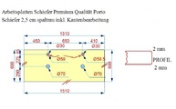 Zeichnung der Schiefer Arbeitsplatte aus dem Material Porto Schiefer