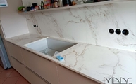 Ausschnitt in der Entzo Dekton Arbeitsplatte