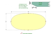 CAD Zeichnung der ovalen Granit Tischplatte