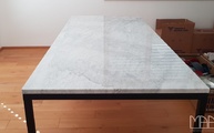 Lieferung der Bianco Gioia Venatino Marmor Tischplatte in Ketsch