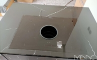 203T Nero Marquina CTX-BasicQuarz Arbeitsplatte mit Kochfeld