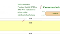 CAD Zeichnung der Glasrückwände