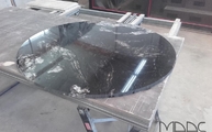 Produktion - Polierte Oberflächen der Granit Tischplatte Belvedere