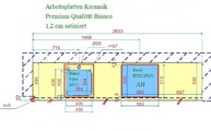 Zeichnung der Bianco Keramikarbeitsplatte