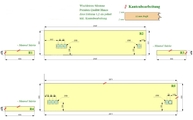 CAD Zeichnung der Rückwand und Wischleisten