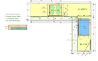 CAD Zeichnung der Küche in L-Form in Köln
