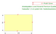 CAD Zeichnung der Level Keramik Arbeitsplatte